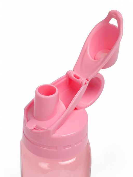 Бутылка для воды спортивная, прозрачная, 450 мл, 20×8 см, пластиковая, розовая