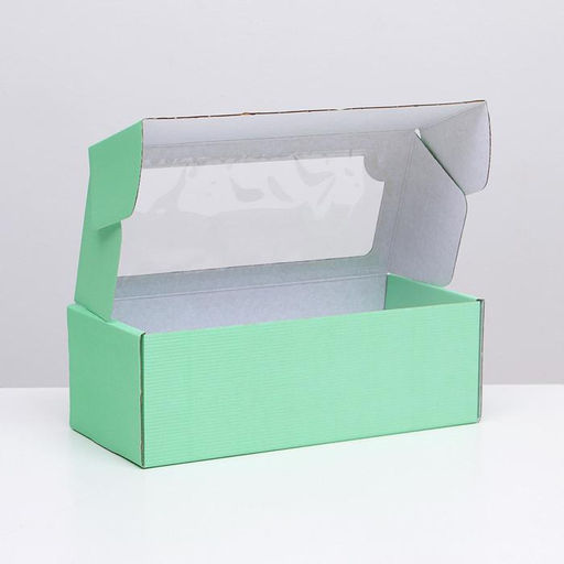 Цена за 5 шт. Коробка самосборная, с окном, мятная, 16 х 35 х 12 см МИКС - UPAK LAND фото 7