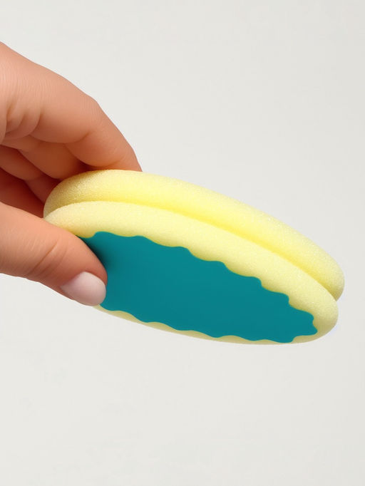 Губка для пилинга лица и тела, 11×8×2.5 см, розовая/голубая