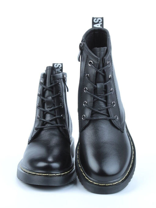 01-CCO22-1P BLACK Ботинки демисезонные женские (натуральная кожа, байка)