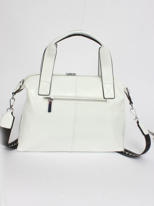 Сумка женская натуральная кожа GU 2033-6603, 1отд+карм/перег, плечевой ремень, белый SALE 253583 - Adelia фото 2