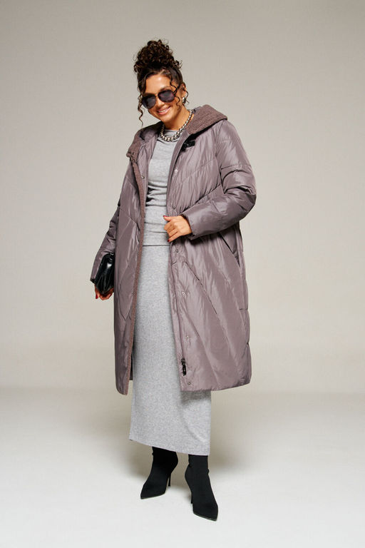 Пальто Beautiful Free 8017 дымчато-лиловый