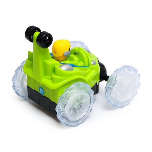 Машина-перевёртыш радиоуправляемая Трюк, работает от батареек, световые эффекты, цвет зелёный - Автоград фото 4