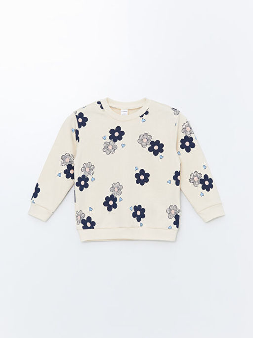 Bisiklet Yaka Uzun Kollu Bask?l? K?z Bebek Sweatshirt 3l? - Waikiki фото 3