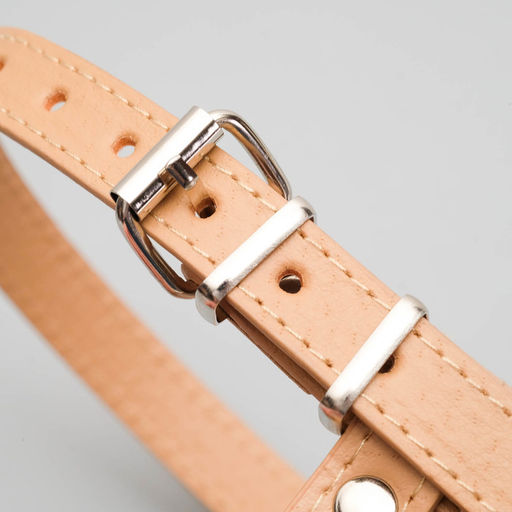 Намордник пластиковый №4 с ошейником из эко кожи ОМ 26 см ДН 9 см ОШ 43-57 см - Пижон фото 6