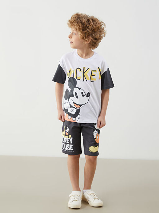 Mickey Mouse Bask?l? Erkek ?ocuk Ti??rt