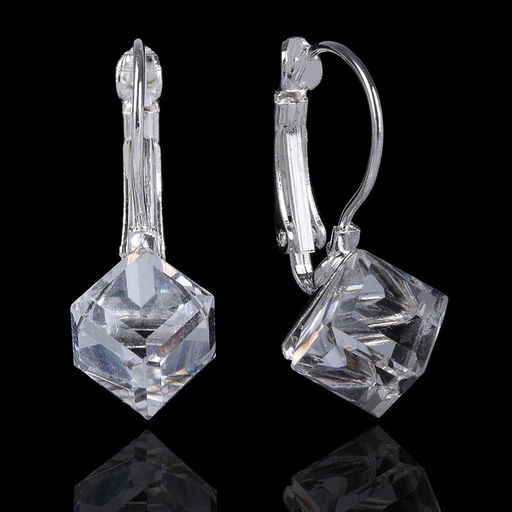 Серьги со стразами «Радужный день» кубик, миксы