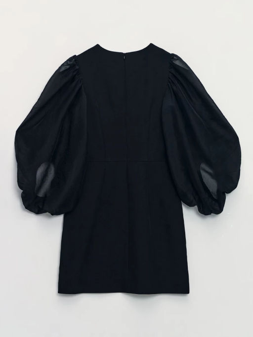 Платье мини с объемными рукавами / Zarina фото 2