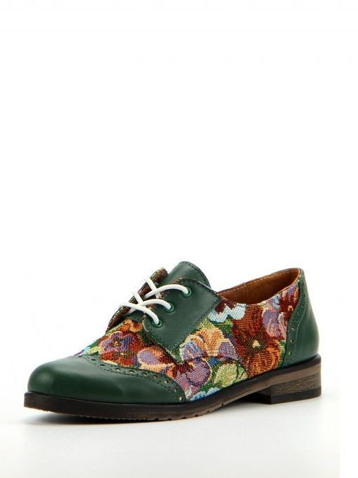 Туфли полуботинки EDART 104.berta.green/gobelen3