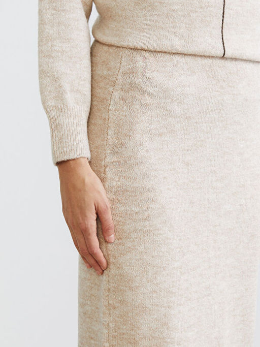 Beli Lastikli Y?rtma?l? Triko Etek