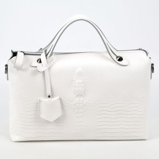 Женская кожаная сумка с ручками под крокодила 0169-3 - Cidirro фото 2