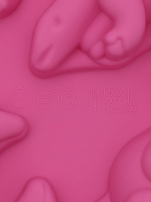 Форма для выпечки Доляна Животные.Динозавры, силикон, 29?21 см, 6 ячеек (10.4?7.2 см), розовая фото 6