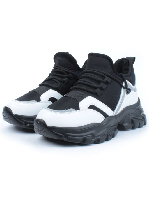 05-P96-1Z BLACK Кроссовки женские зимние (натуральная кожа, шерсть)