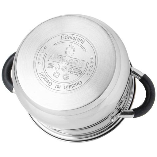 КАСТРЮЛЯ AGNESS СО СТЕКЛ. КРЫШКОЙ СЕРИЯ CLASSIC 4,6 Л. 22*13.5 СМ  фото 3