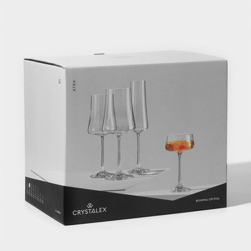Бокалы для вина «Экстра», 360 мл, набор 6 шт., хрустальное стекло, прозрачные