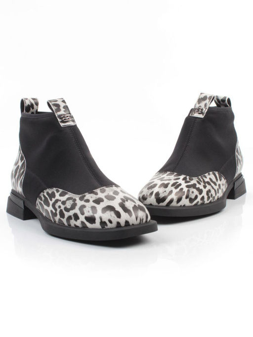 01-B44B-81H WHITE/LEOPARD Ботинки демисезонные женские (натуральная кожа, текстиль, байка) - Фабричный китай фото 12