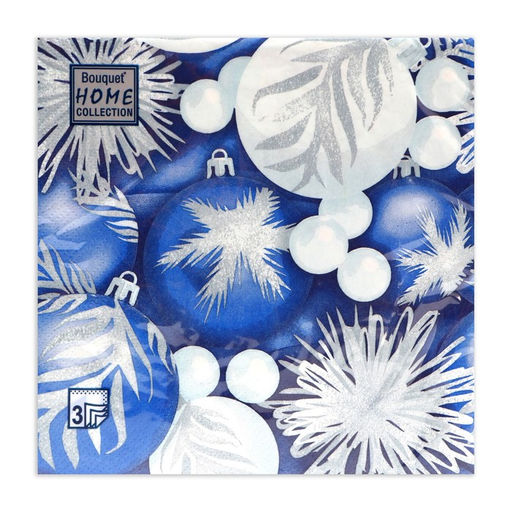 Цена за 2 шт. Салфетки бумажные Home Classic «Новогодние игрушки», 3 слоя, 33х33 см, 20 шт
