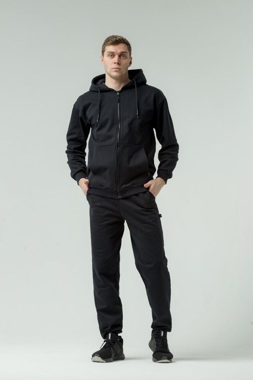 265ПМ Костюм мужской на молнии, черный (3хнитка петля) - Knitka wear фото 6