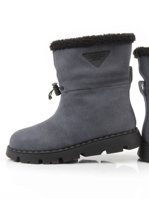 04-PAL273-3Z GRAY/BLUE Ботинки зимние женские (натуральная замша, 100% шерсть)