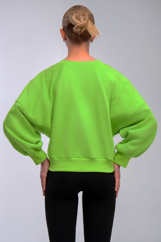 Арт. 15110/1 Свитшот женский укороченный one size (42-50) Цвет:салатовый - Калинка фото 5