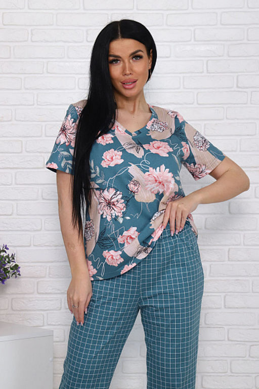 Костюм с брюками (00991, зеленый) - Плиона фото 12