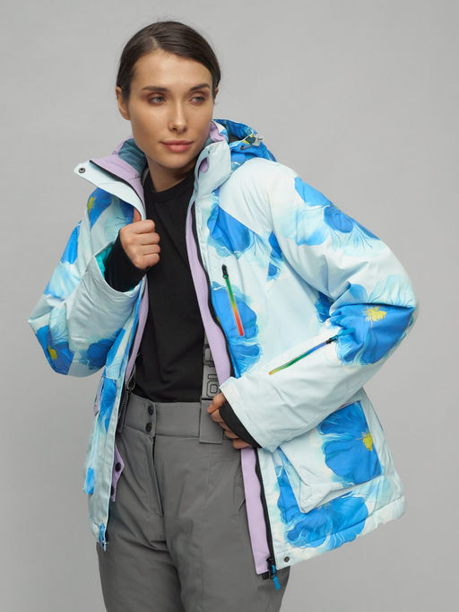 Горнолыжный костюм женский голубого цвета 020231Gl