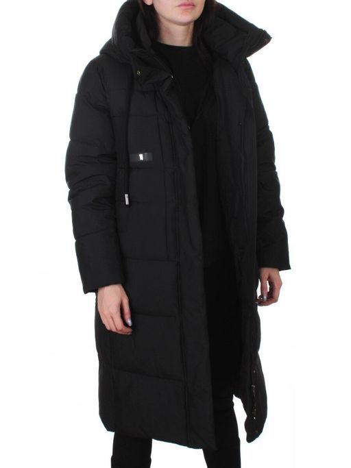 8818 BLACK Пальто зимнее женское (200 гр. холлофайбер)
