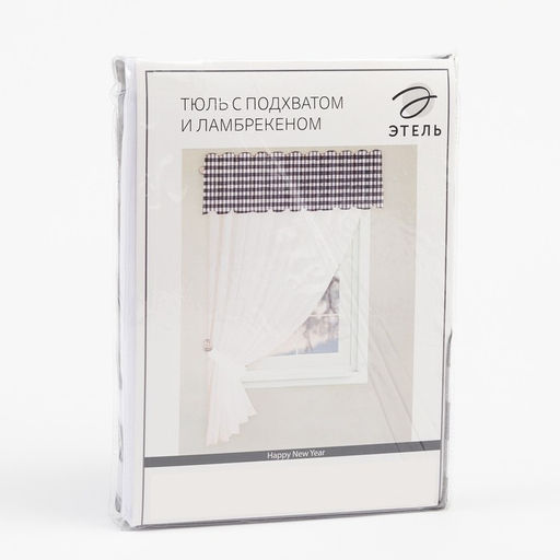 Тюль с подхватом и ламбрекеном Happy New Year  250х200см, 100% п/э, вуаль - Этель фото 7