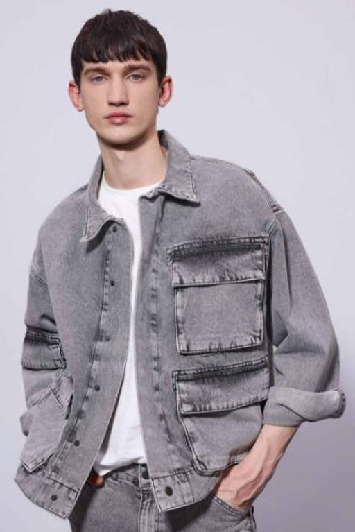Oversize Genis Kal?p C?tc?t Kapamal? Cepli Jean Ceket
