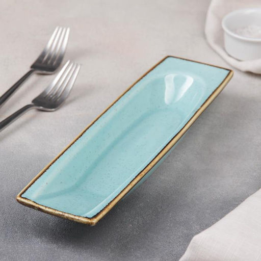 Блюдо керамическое сервировочное «Аквамарин», 26×7,5×3,5 см