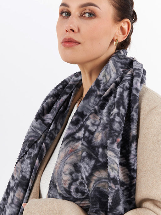 Большой, мягкий, тонкий и очень нежный двусторонний палантин с рисунком - Tantino фото 2