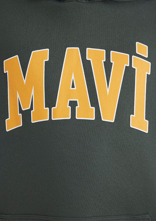 Mavi Logo Bask?l? Kapusonlu Yesil Sweatshirt  фото 7