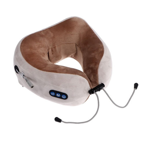 Массажная подушка Luazon LEM-06, 2 вида массажа, ИК-подогрев, 3.7 Вт, АКБ, коричневая