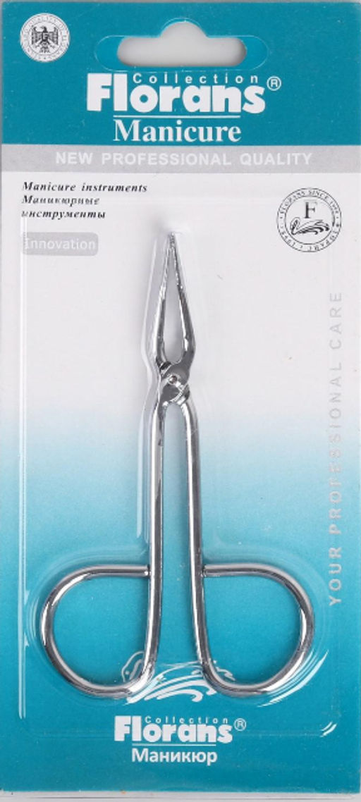 Florans Пинцет-ножницы для бровей F-36 прямой (блистер)
