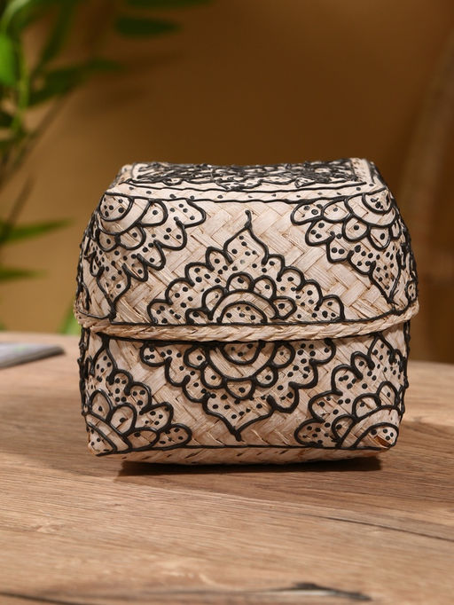 Корзинка плетёная «Бонтанг», 12×12×10 см, бамбук, светлая