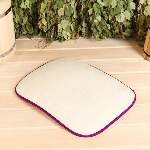 Коврик для бани светлый, с цветной окантовкой МИКС - Добропаровъ фото 2