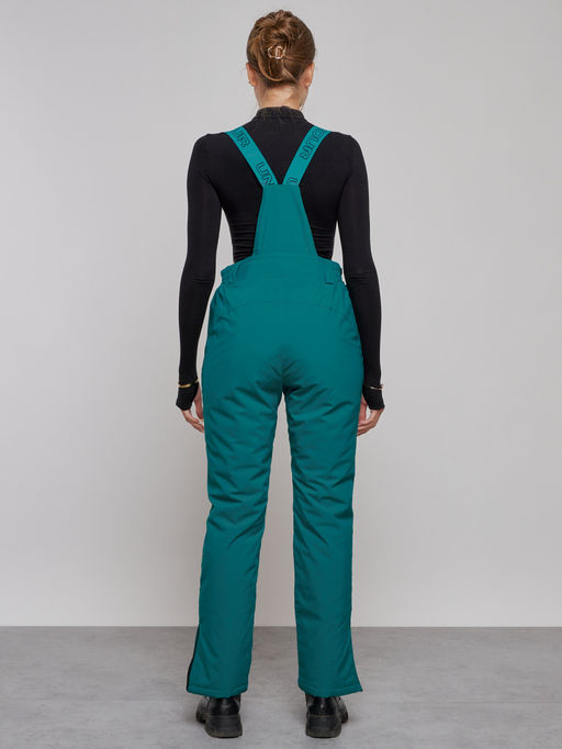 Полукомбинезон утепленный женский зимний горнолыжный зеленого цвета 526Z - Chunmai фото 4