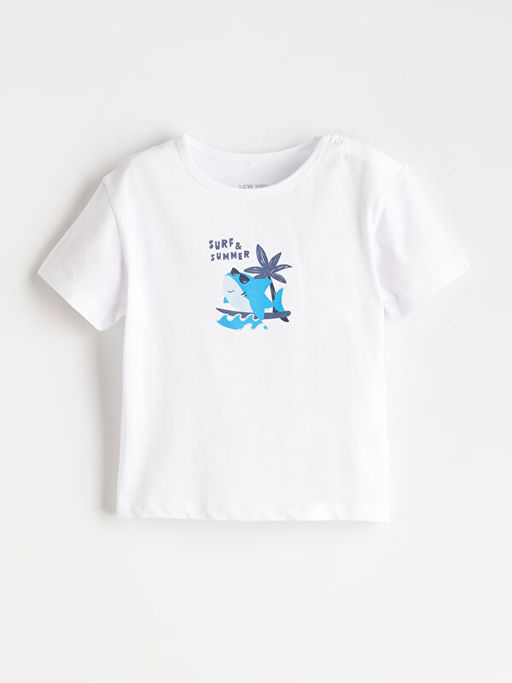 Bask?l? Erkek Bebek Ti??rt ve ?ort 2li