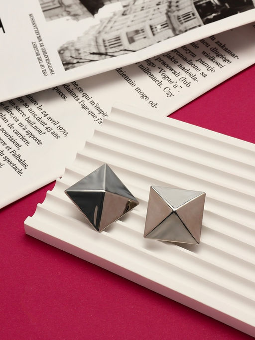 Серьги клипсы для ушей QF «Тренд. Квадрат», металл, цвет серебро