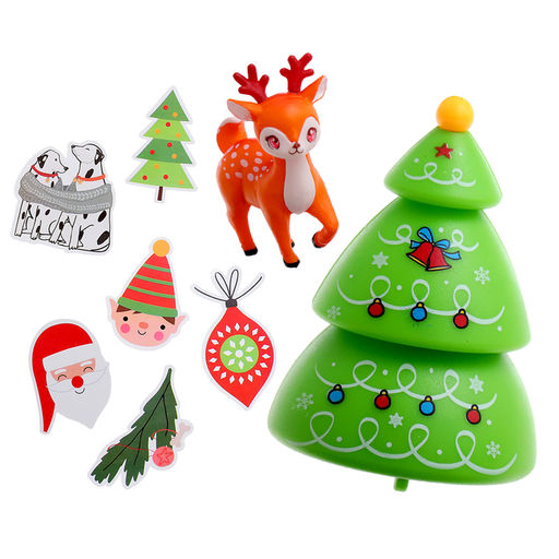 Игровой набор Новогодний сюрприз, с фигуркой, машинкой,15 наклеек, цвета МИКС