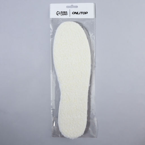 Стельки для обуви, утёпленные, двухслойные, универсальные, р-р RU до 46 (р-р Пр-ля до 46), 29 см, пара, белые - Onlitop фото 5