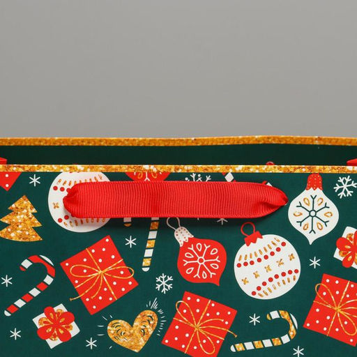 Цена за 2 шт. Пакет подарочный новогодний ламинированный «Счастья в Новом году», MS 23 х 18 х 10 см