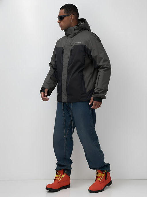 Горнолыжная куртка мужская зимняя темно-серого цвета 7612TC - Mtforce фото 3