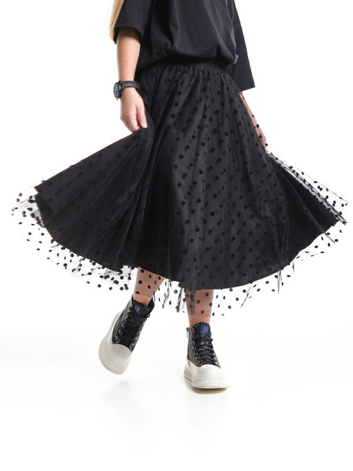 Юбка пачка длинная из фатина 22-7608 черный/зол. звезды - Mini maxi фото 51