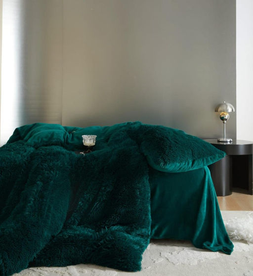 Меховой КПБ Mency Однотонный MMENO001 Евро