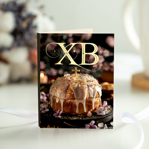 цена за 2 шт Мини-открытка ХВ (Пасха) тёмная с куличом - 8 чудо фото 2