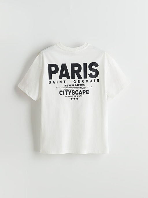 Bisiklet Yaka Paris Bask?l? K?z ?ocuk Ti??rt