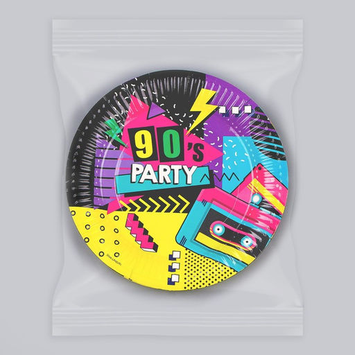 Тарелка бумажная 90-е,18 см, в наборе 6 шт. - Страна карнавалия фото 5