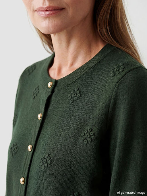 Bisiklet Yaka Kendinden Desenli Kad?n Triko H?rka