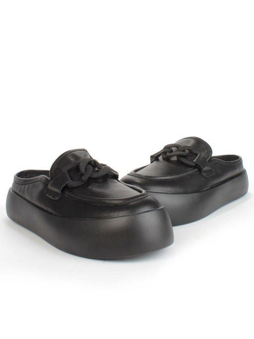 07-DJ45-2 BLACK Лоферы женские без задника (натуральная кожа) - Фабричный китай фото 11